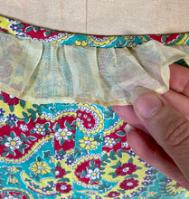 Load image into Gallery viewer, 1950's VIVID unique homemade yellow paisley cotton dress w/full skirt size Medium