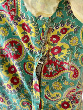 Load image into Gallery viewer, 1950's VIVID unique homemade yellow paisley cotton dress w/full skirt size Medium