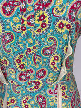 Load image into Gallery viewer, 1950's VIVID unique homemade yellow paisley cotton dress w/full skirt size Medium