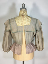 Load image into Gallery viewer, Edwardian 1900's MUSEUM QUALITY silk jacquard afternoon blouse with lace