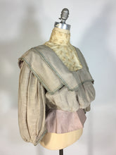 Load image into Gallery viewer, Edwardian 1900's MUSEUM QUALITY silk jacquard afternoon blouse with lace