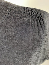 Load image into Gallery viewer, 1930's-40's glam black wool crepe dress maxi gown w/ key hole back
