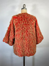 Load image into Gallery viewer, 1960's-70's FIERY orange-yellow Monster faux fur jacket w/contrast liner