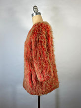 Load image into Gallery viewer, 1960's-70's FIERY orange-yellow Monster faux fur jacket w/contrast liner