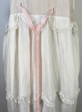 Load image into Gallery viewer, 1920's 20s UNIQUE dress with embroidery, lace and scallop edging size Extra Small- Small