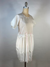 Load image into Gallery viewer, 1920's 20s UNIQUE dress with embroidery, lace and scallop edging size Extra Small- Small