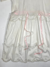 Load image into Gallery viewer, 1920's 20s UNIQUE dress with embroidery, lace and scallop edging size Extra Small- Small