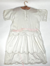 Load image into Gallery viewer, 1920's 20s UNIQUE dress with embroidery, lace and scallop edging size Extra Small- Small