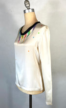 Load image into Gallery viewer, 2000’s Y2K Yves Saint Laurent YSL silk blouse top with hand drawn “fairy lights” pattern