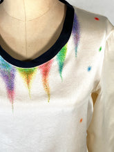 Load image into Gallery viewer, 2000’s Y2K Yves Saint Laurent YSL silk blouse top with hand drawn “fairy lights” pattern
