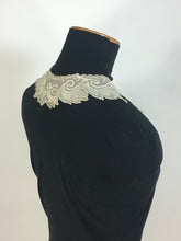 Load image into Gallery viewer, Antique pale pink silk collar & cuff trim fragments with beading embellishments