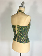 Load image into Gallery viewer, 1950’s one of a kind homemade cotton ditsy print 2-pc halter top and circle skirt set