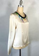 Load image into Gallery viewer, 2000’s Y2K Yves Saint Laurent YSL silk blouse top with hand drawn “fairy lights” pattern