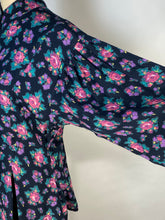 Load image into Gallery viewer, 1980’s-does-Victorian floral rose print rayon blouse with mutton sleeves by Phool