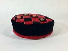 Load image into Gallery viewer, 1950’s Avant Garde playful Checkerboard and checkers velvet ribbon hat