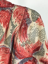 Load image into Gallery viewer, 1930’s silk dress with dreamy ‘undersea’ style print and high rolled collar
