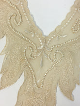Load image into Gallery viewer, Antique pale pink silk collar & cuff trim fragments with beading embellishments