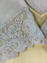 Load image into Gallery viewer, 1920’s Buttery yellow silk drop waist Flapper style dress with antique lace collar
