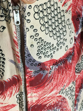 Load image into Gallery viewer, 1930’s silk dress with dreamy ‘undersea’ style print and high rolled collar