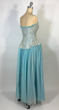 Load image into Gallery viewer, 1940’s-50’s light blue formal strapless robe de style gown by Best & Co.