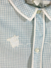 Load image into Gallery viewer, 1950’s light blue cotton baby toddler dress onesie with hand embroidered details train