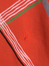 Load image into Gallery viewer, 1930’s red-orange check print cold rayon dress with waist sash and lace cuff details