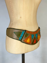 Load image into Gallery viewer, 1980’s-90’s colorful pieces leather low hip belt by Salena’s Collection