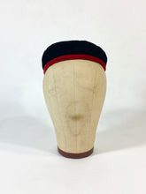 Load image into Gallery viewer, 1950’s Avant Garde playful Checkerboard and checkers velvet ribbon hat