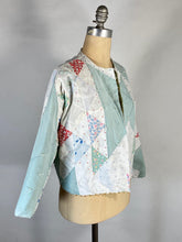 Load image into Gallery viewer, 1930’s lightweight cotton quilt-turned-reversible upcycled jacket with sashiko stitching