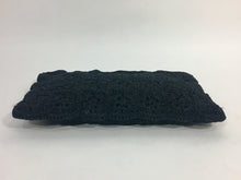 Load image into Gallery viewer, 1940’s homemade black rayon cord braided clutch bag with zipper pull diamond detail