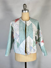 Load image into Gallery viewer, 1930’s lightweight cotton quilt-turned-reversible upcycled jacket with sashiko stitching