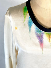 Load image into Gallery viewer, 2000’s Y2K Yves Saint Laurent YSL silk blouse top with hand drawn “fairy lights” pattern