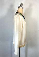 Load image into Gallery viewer, 2000’s Y2K Yves Saint Laurent YSL silk blouse top with hand drawn “fairy lights” pattern