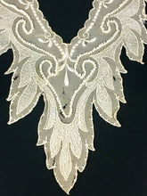 Load image into Gallery viewer, Antique pale pink silk collar & cuff trim fragments with beading embellishments
