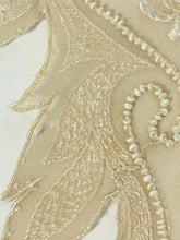 Load image into Gallery viewer, Antique pale pink silk collar & cuff trim fragments with beading embellishments