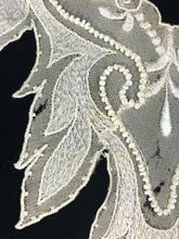 Load image into Gallery viewer, Antique pale pink silk collar & cuff trim fragments with beading embellishments
