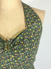 Load image into Gallery viewer, 1950’s one of a kind homemade cotton ditsy print 2-pc halter top and circle skirt set