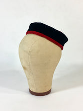 Load image into Gallery viewer, 1950’s Avant Garde playful Checkerboard and checkers velvet ribbon hat