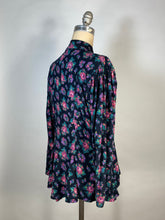 Load image into Gallery viewer, 1980’s-does-Victorian floral rose print rayon blouse with mutton sleeves by Phool