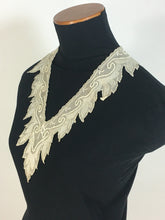 Load image into Gallery viewer, Antique pale pink silk collar & cuff trim fragments with beading embellishments