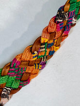Load image into Gallery viewer, 1990’s Central American colorful cottons weave & natural leather belt