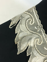 Load image into Gallery viewer, Antique pale pink silk collar & cuff trim fragments with beading embellishments