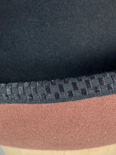 Load image into Gallery viewer, 1980’s-90’s designer Kokin wool felt black and brown stylized bowler hat with curl brim