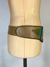 Load image into Gallery viewer, 1980’s-90’s colorful pieces leather low hip belt by Salena’s Collection