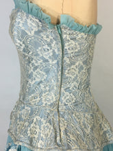 Load image into Gallery viewer, 1940’s-50’s light blue formal strapless robe de style gown by Best & Co.