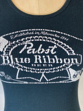 Load image into Gallery viewer, 2000’s Y2K black Pabst Blue Ribbon P.B.R. Tank top official merchandise