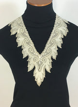 Load image into Gallery viewer, Antique pale pink silk collar & cuff trim fragments with beading embellishments