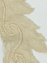 Load image into Gallery viewer, Antique pale pink silk collar & cuff trim fragments with beading embellishments
