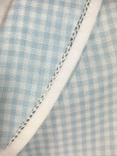 Load image into Gallery viewer, 1950’s light blue cotton baby toddler dress onesie with hand embroidered details train
