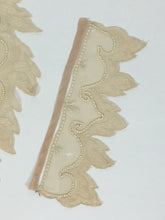 Load image into Gallery viewer, Antique pale pink silk collar & cuff trim fragments with beading embellishments